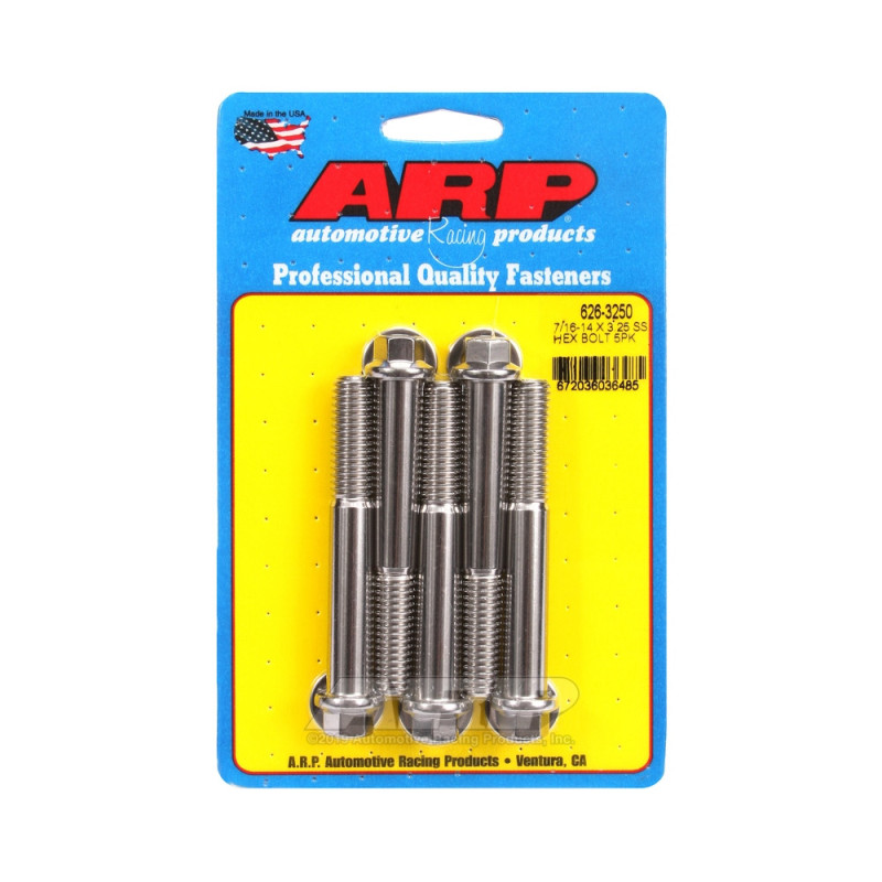 Șuruburi și piulițe universale ARP 7/16-14 – Șuruburi hexagonale din oțel inoxidabil x5 - ARP-626-3250 - 626-3250 - 3666618192758